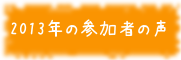 2013年の参加者の声